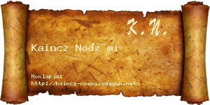 Kaincz Noémi névjegykártya