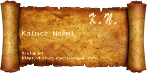 Kaincz Noémi névjegykártya